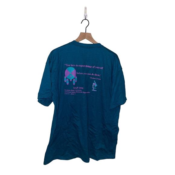 Vintage Montate State Shirt MAP Expect Things of Yourself Green Tee VTG 1998 XL - Picture 1 of 13
